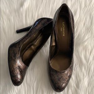 🆕 👠 Brown snake print 3.5” heels. Size 8.5 NWOT